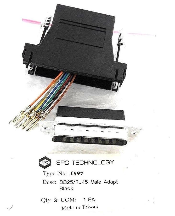 Used LOT OF 14 NEW SPC TECHNOLOGY 1597 DB25/RJ45 MALE ADAPTERS BLACK