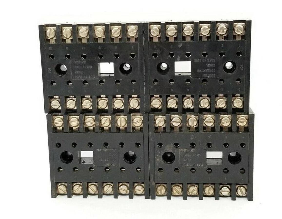 Used LOT OF 4 CUSTOM CONNECTOR CORP. SD12 RELAY BASES