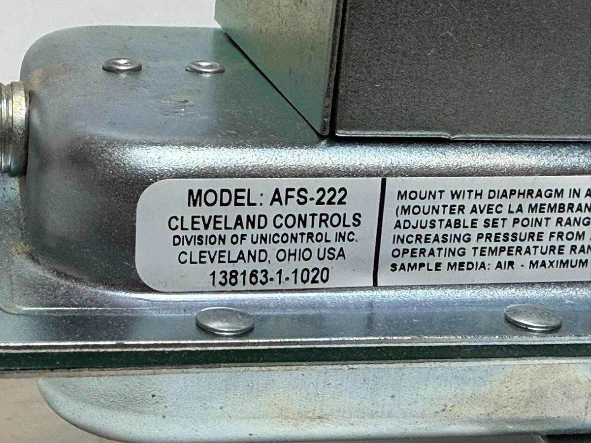 New Cleveland Controls AFS-222-121 Air Differential Pressure Switch AFS-222