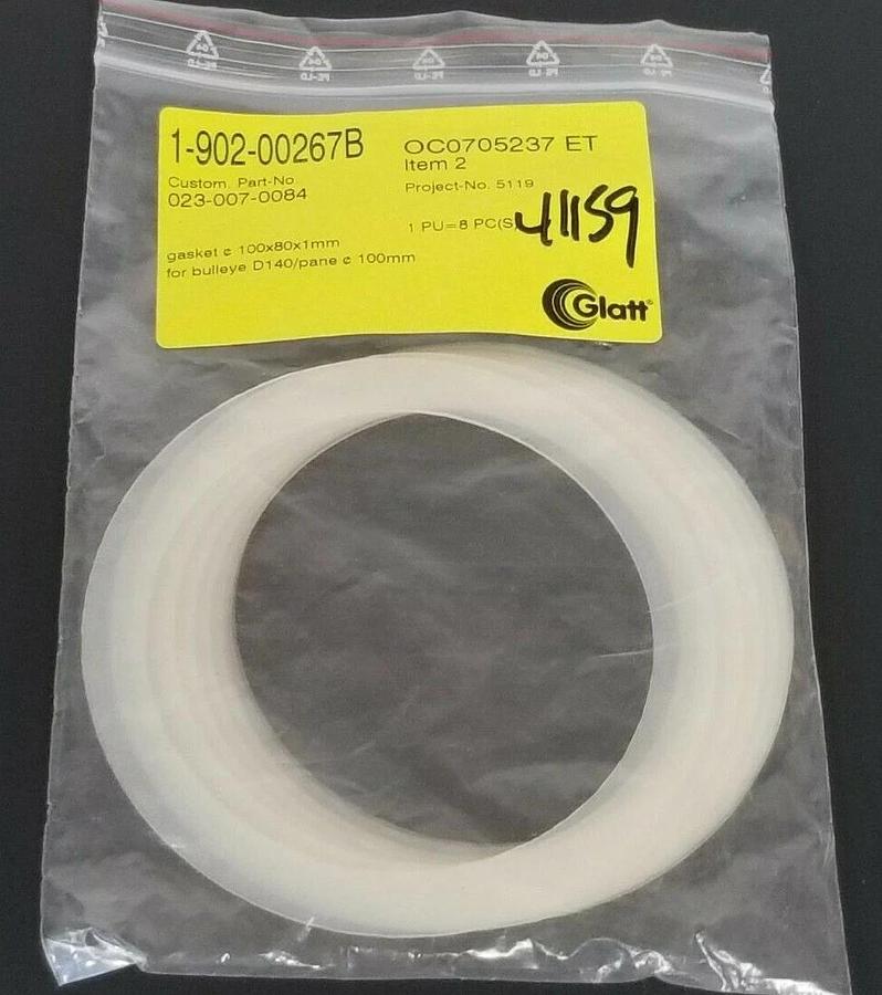 Used LOT OF 8 NEW GLATT 1-902-00267B GASKETS 100X80X1MM