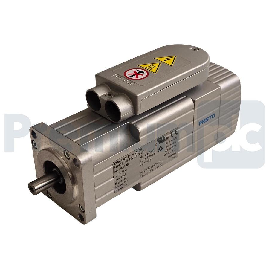 Festo EMMS-AS-55-M-LS-TM | 550111 Servo Motor | 360VDC 0.67Nm EnDat Encoder NUPI