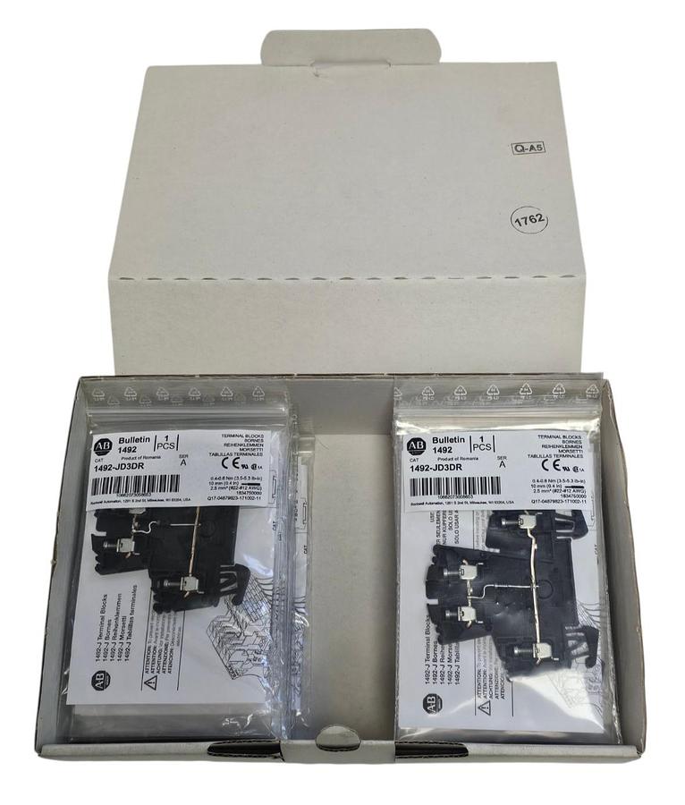 Used BOX OF 20 NEW ALLEN BRADLEY 1492-JD3DR TERMINAL BLOCKS 1492JD3DR SER. A