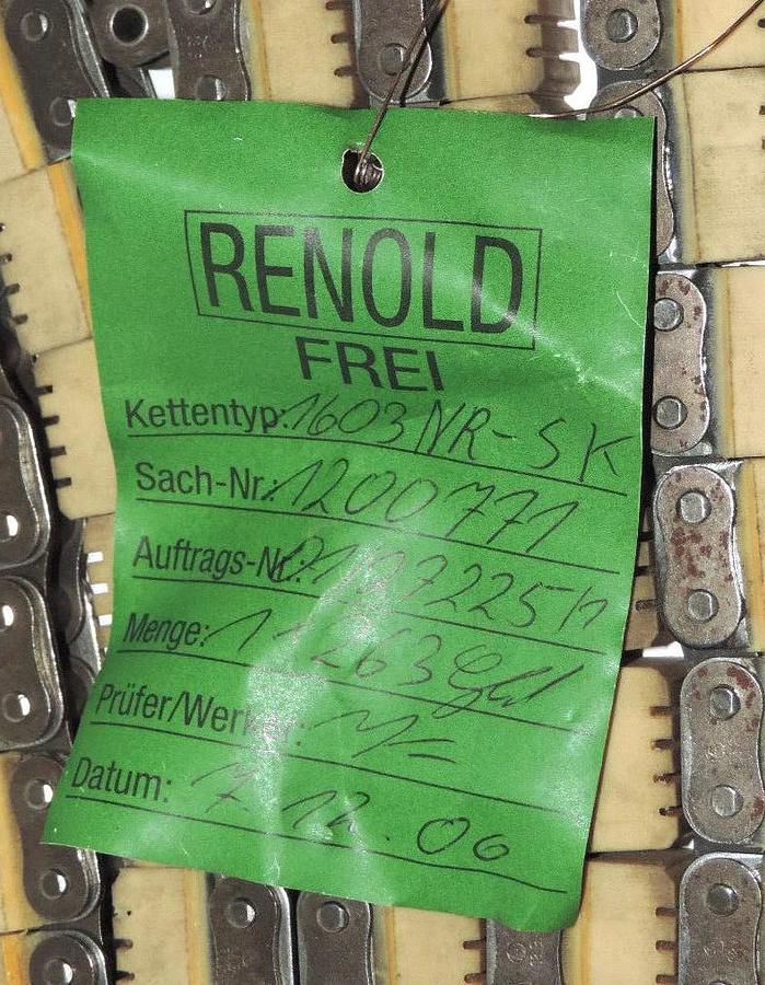 NEW RENOLD AS1603/2750 11 FT RUBBER COATED CHAIN W/ THREE SPARE LINKS AS16032750