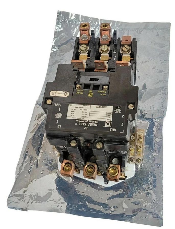 Used USED SQUARE D 8536-SF01S SER. A NEMA SIZE 4 CONTACTOR W/ 120V COIL 31091-400-38