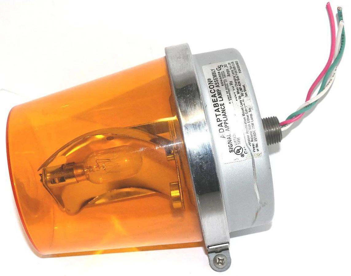 Used EDWARDS ADAPTABEACON 120V 60HZ 30A SIGNAL APPLIANCE LAMP ASSEMBLY 50 LMP-40W