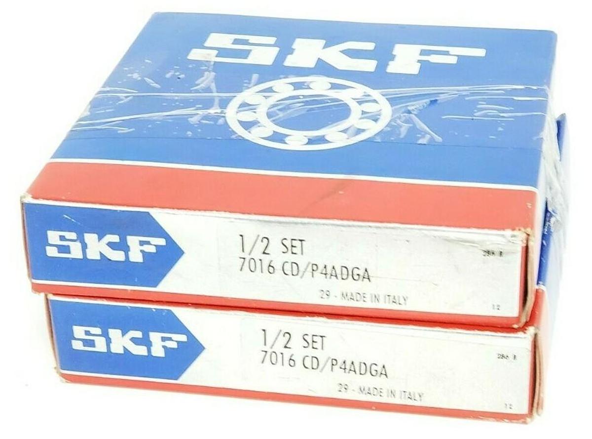 Used SET OF NEW SKF 7016 CD/P4ADGA CONTACT BEARINGS RADIAL ANGULAR MULTI ROW