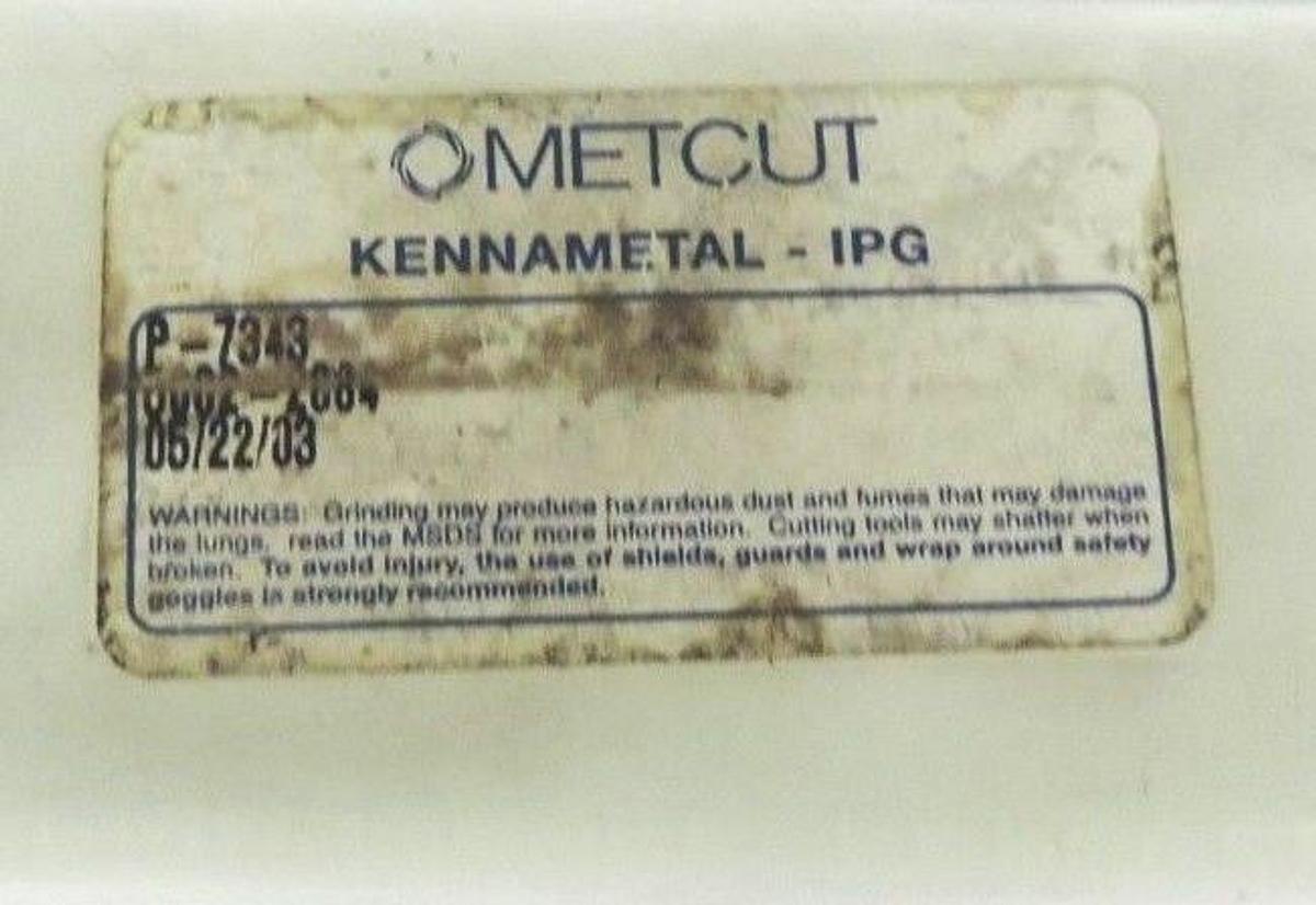 Used NEW KENNAMETAL METCUT P-7343 AUTO SHANK TOOL HOLDER 5002-2884, P7343 IT MCT