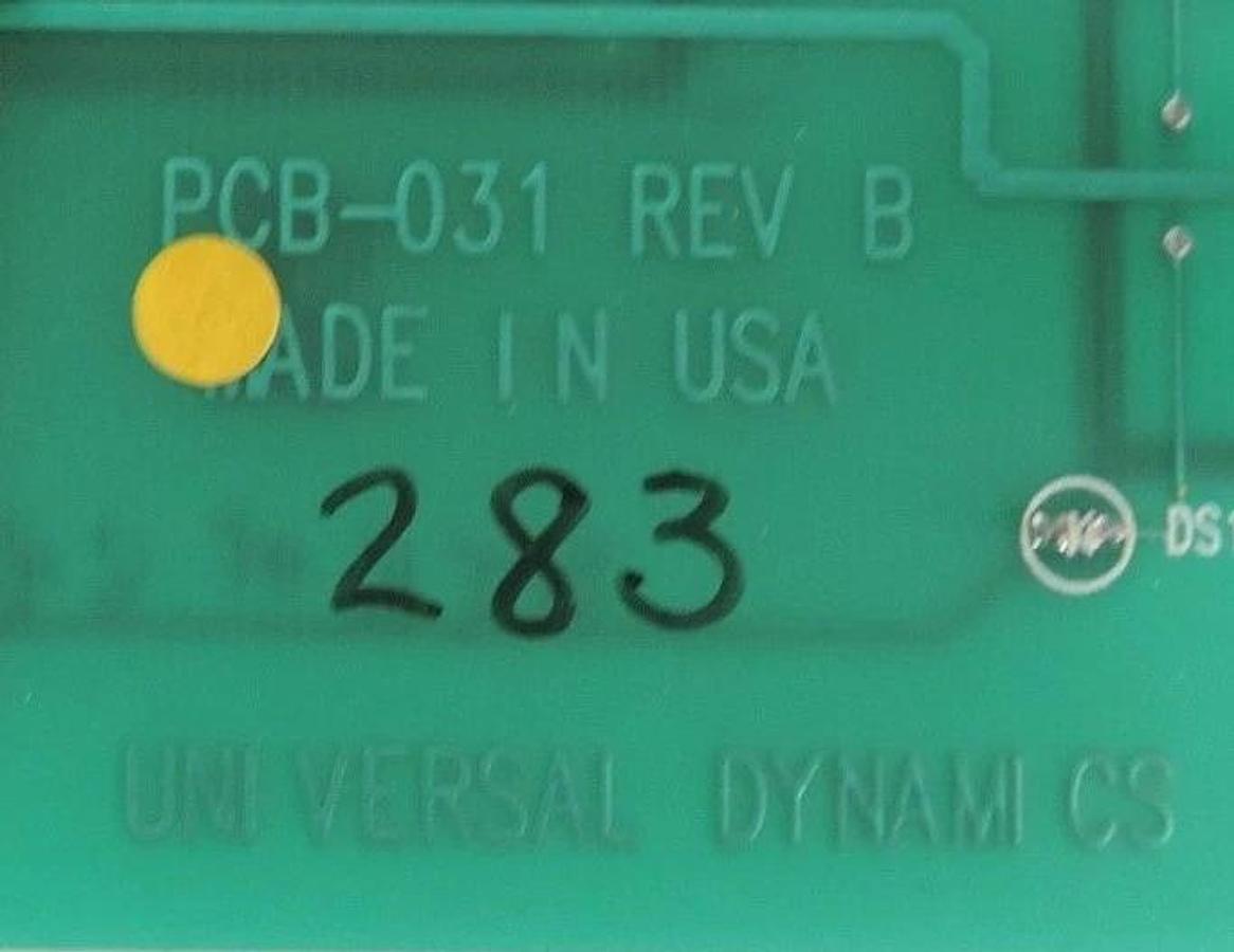 Used UNIVERSAL DYNAMICS PCB-031 REV. B CONTROL / DISPLAY CARD BOARD PCB031
