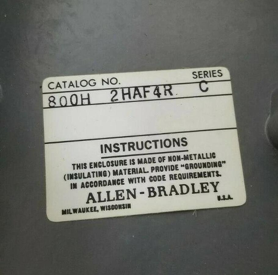Used ALLEN BRADLEY 800H-2HAF4R PUSHBUTTON ASSEMBLY SER. C 800H-QR10 800H2HAF4R