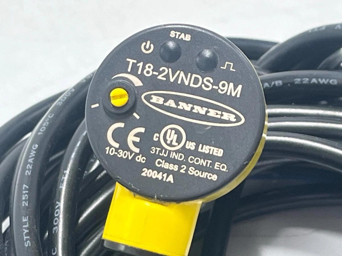 Banner T18‑2VNDS‑9M Diffuse Short‑Range Photoelectric Sensor 10‑30 V DC 9m Cable