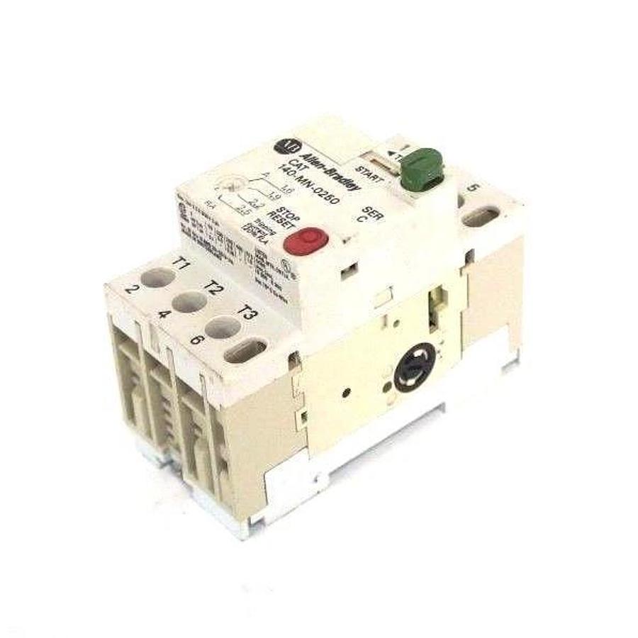 Used ALLEN BRADLEY 140-MN-0250 MOTOR STARTER PROTECTOR SER C, 1.6-2.5 AMP, 140MN0250