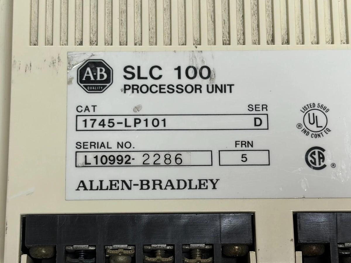 Allen-Bradley 1745-LP101 SLC 100 Processor Unit Controller Ser D FRN 5