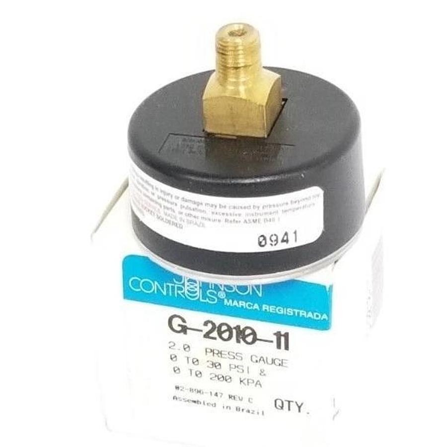 Used NIB JOHNSON CONTROLS G-2010-11 PRESSURE GAUGE 2INCH 0-30PSIG 0-200KPA