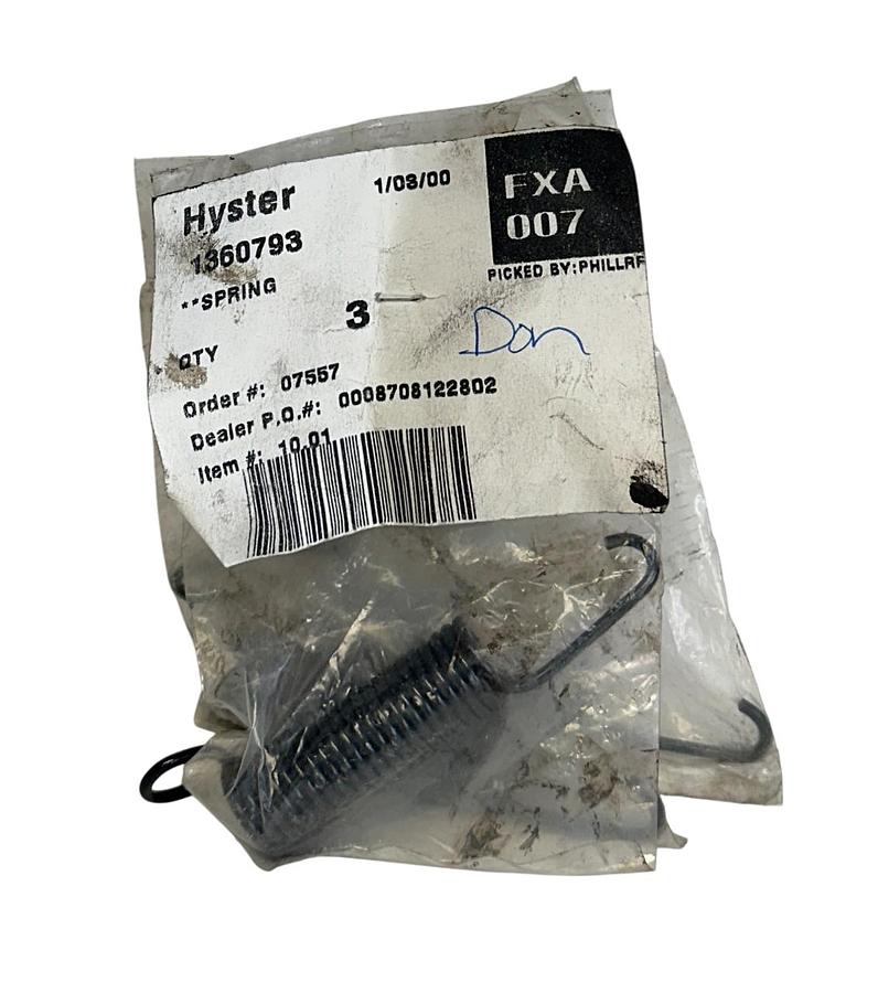 Used 3 HYSTER 1360793 / HY1360793 OEM SPRINGS FOR FORKLIFT NSMP