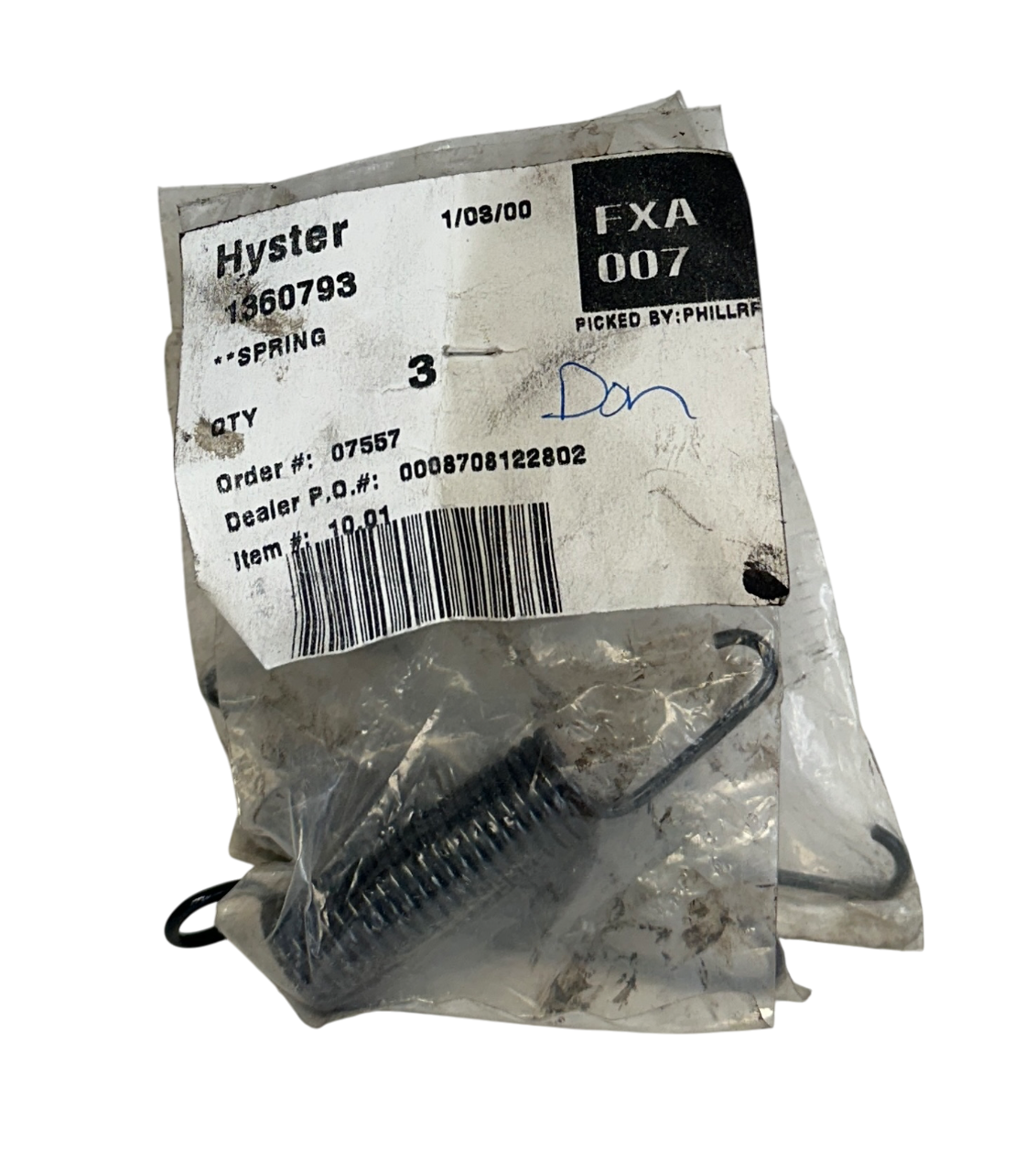 Used 3 HYSTER 1360793 / HY1360793 OEM SPRINGS FOR FORKLIFT NSMP