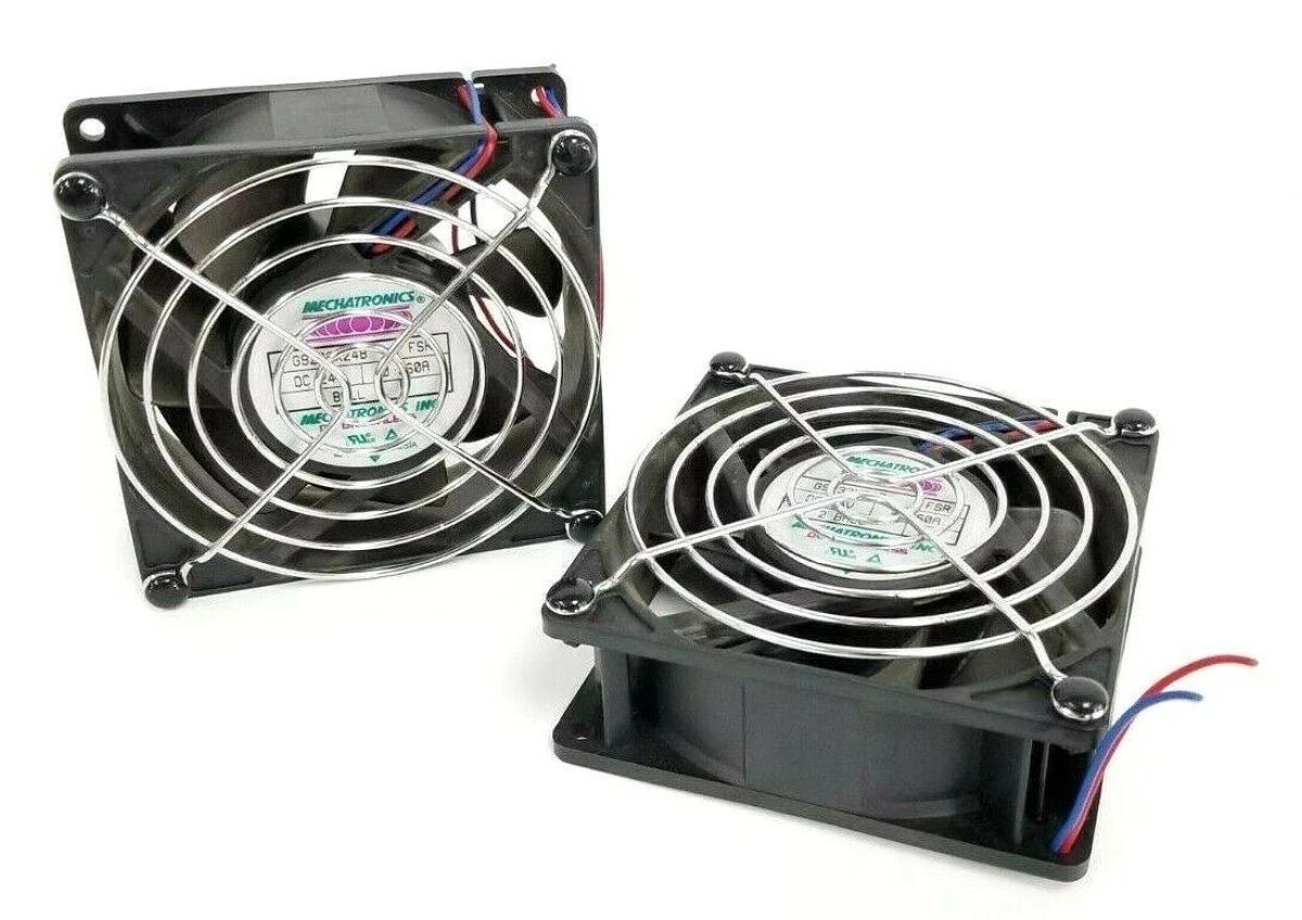 Used LOT OF 2 MECHATRONICS INC. G9232X24B-FSR BRUSHLESS DC FANS 24VDC G9232X24B