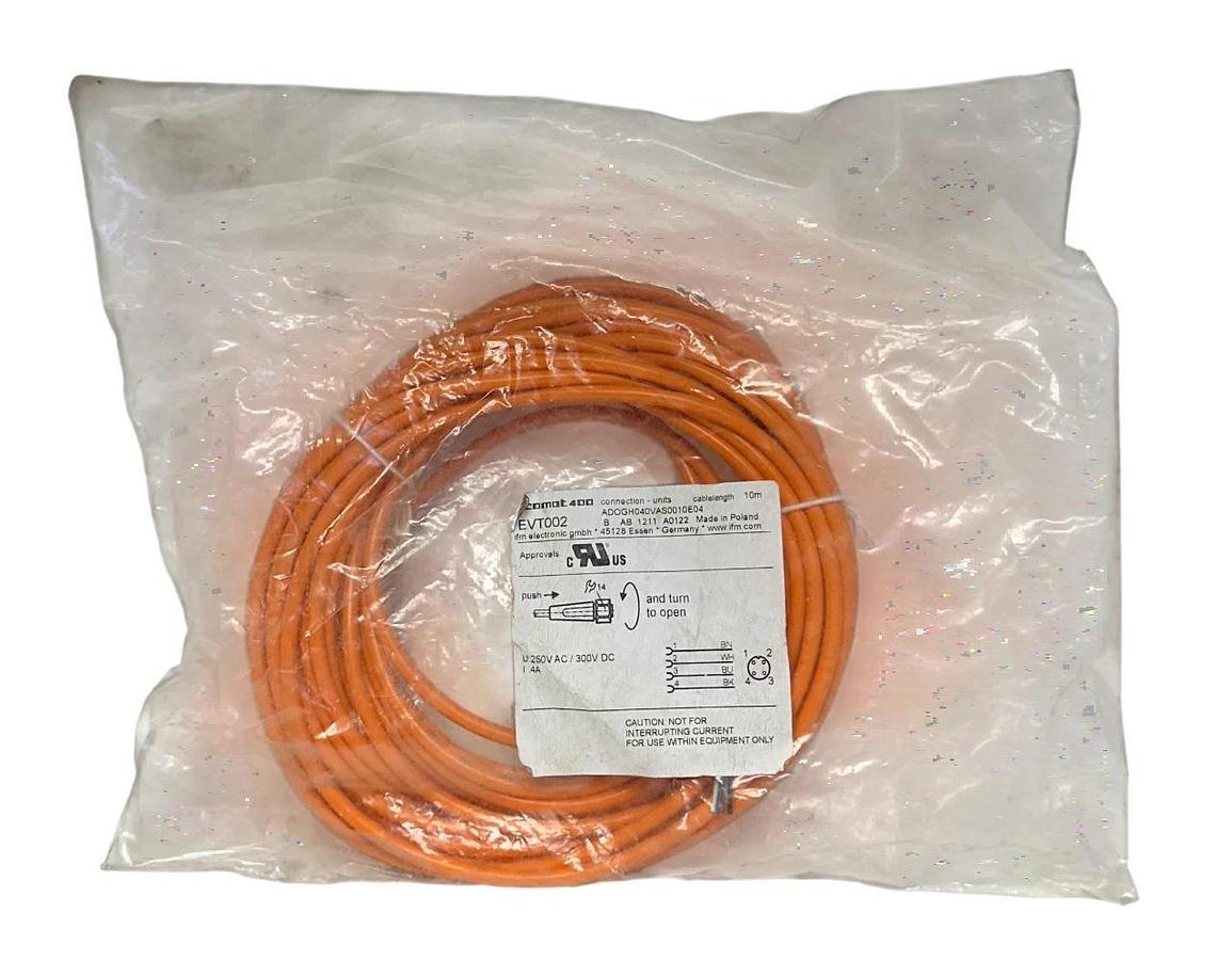 Used IFM ADOGH040VAS0010E04 / EVT002 CONNECTION CABLE 250VAC/300VDC 10M NSFS