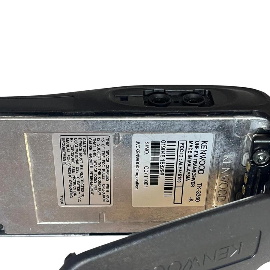 Used Kenwood TK-3360-K UHF Radio KSC-25LS Charger Midport Battery KMC-45D Mic Bundle