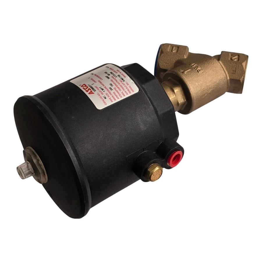 ASCO 8290B011 Angle Body Aux. Piloted Piston Valve 1" NPT Bronze 2/2 NC NSNP