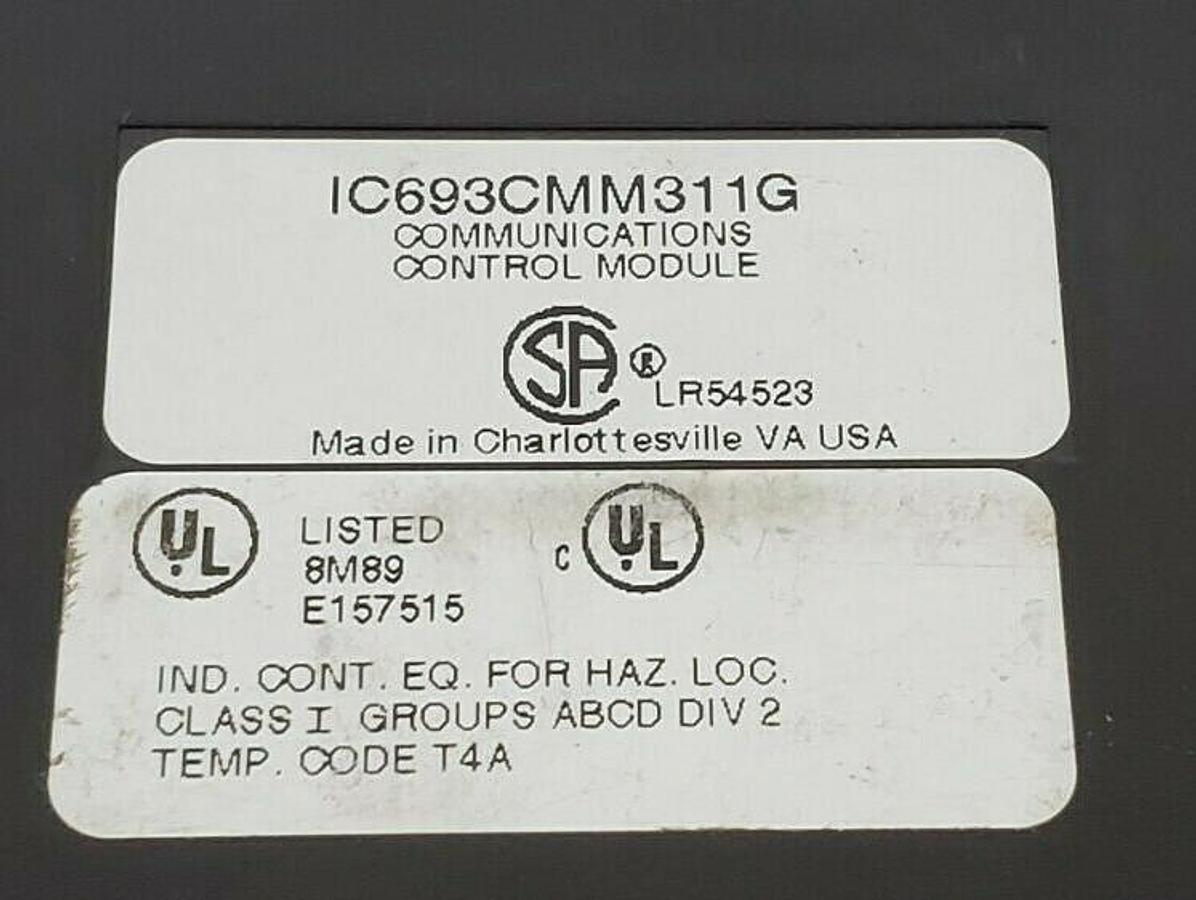 Used GE FANUC IC693CMM311G COMMUNICATIONS CONTROL MODULE (DAMAGED COVER)
