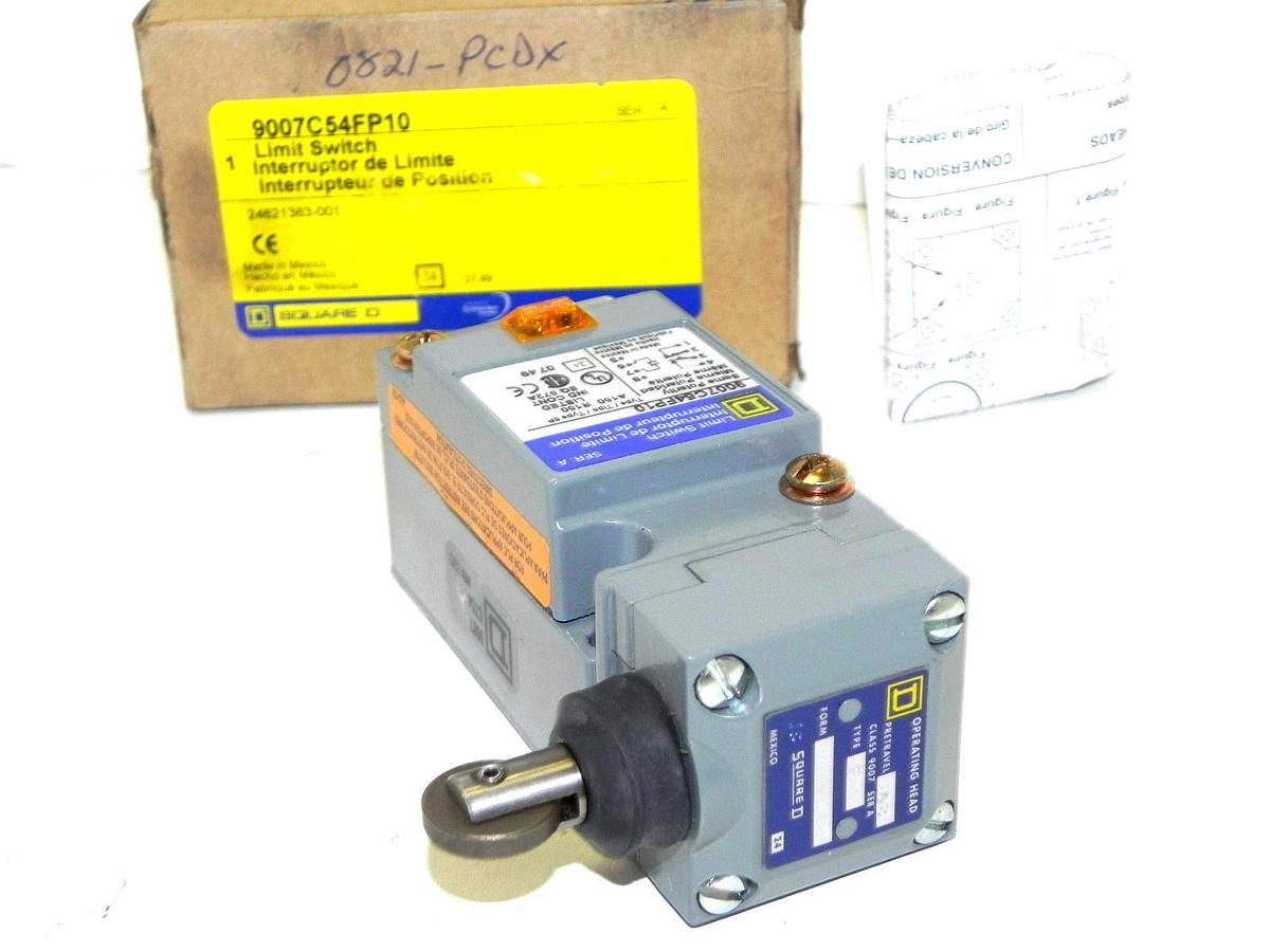 NIB SQUARE D 9007C54FP10 LIMIT SWITCH SER. A TYPE F PRETRAVEL .08 HEAD
