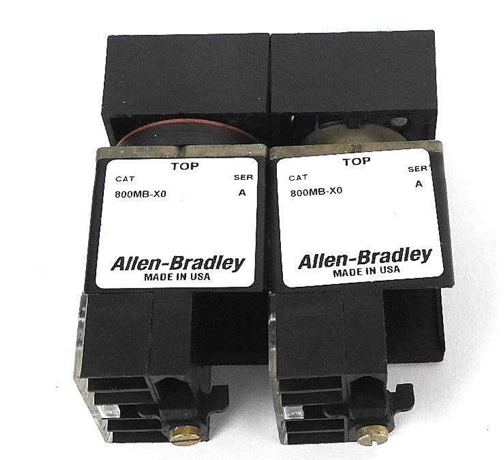Used LOT OF 2 ALLEN BRADLEY 800MB-XO SER. A OPERATOR FOR PUSHBUTTON SWITCHES 800M-XD1