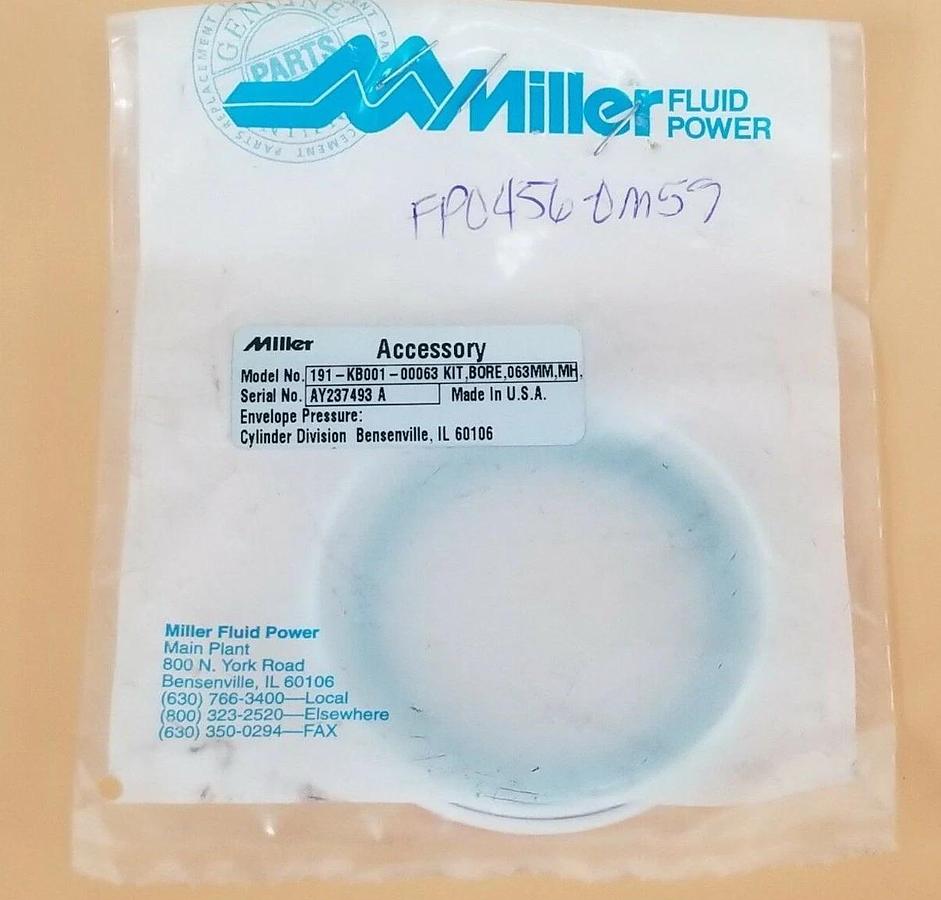 NEW MILLER FLUID POWER 191-KB001-00063 BORE KIT, 063MM, MH *INCOMPLETE*