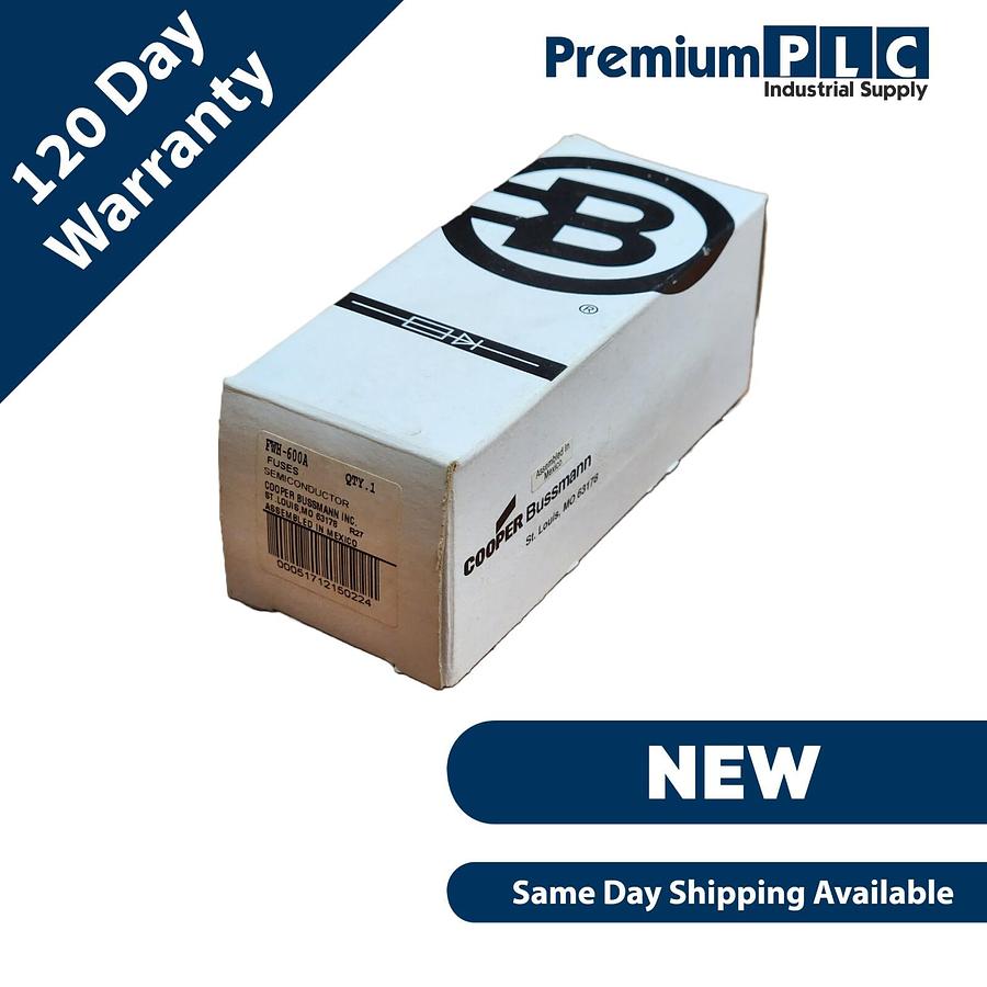 Used NEW COOPER BUSSMANN FWH-600A FWH HIGH SPEED FUSE 600A, 1000 Vdc, 200 kAIC