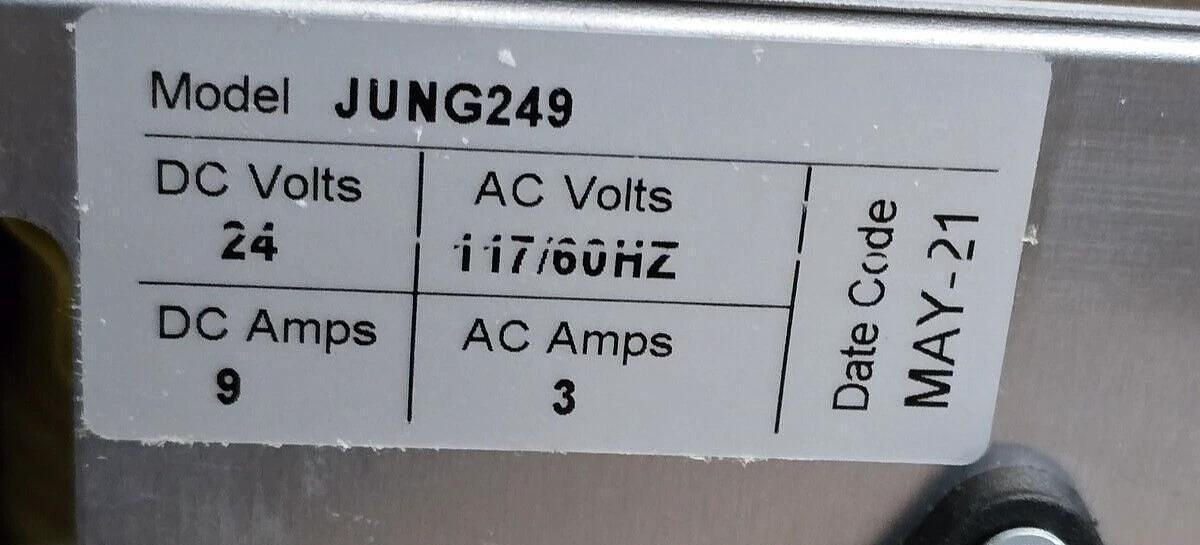Used NEW JUNGHEINRICH JUNG249 OEM BATTERY CHARGER FOR FORKLIFT 24VDC/9A 117VAC/3A
