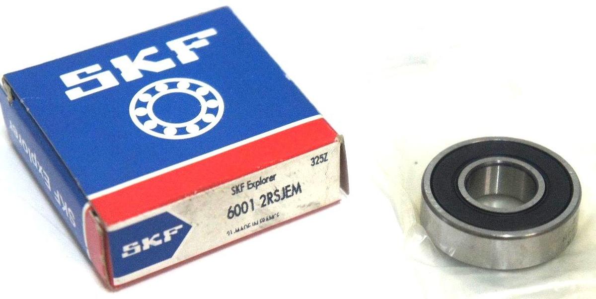 NIB SKF 6001-2RSJEM SINGLE ROW BALL BEARING 60012RSJEM