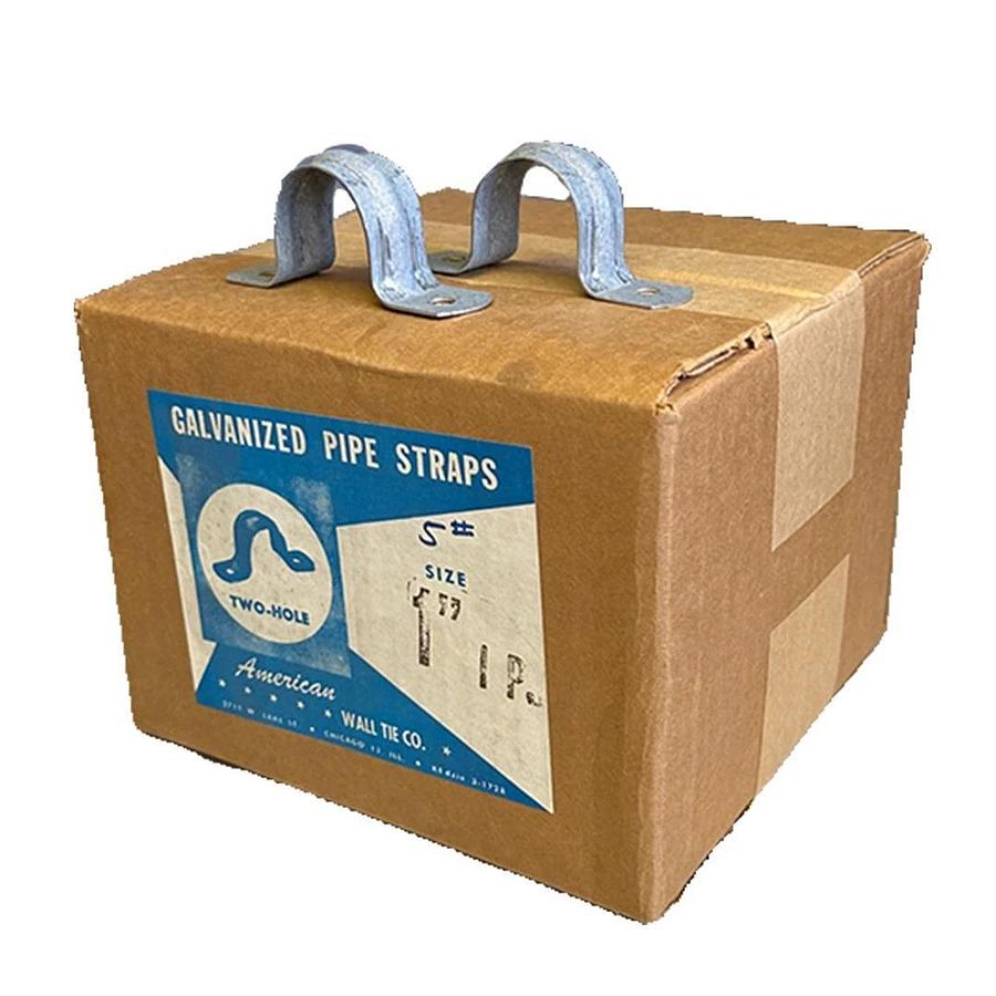 Used BOX OF 100 NEW AMERICAN WALL TIE CO. 026-115 / 026115 1'' GALVANIZED PIPE STRAPS