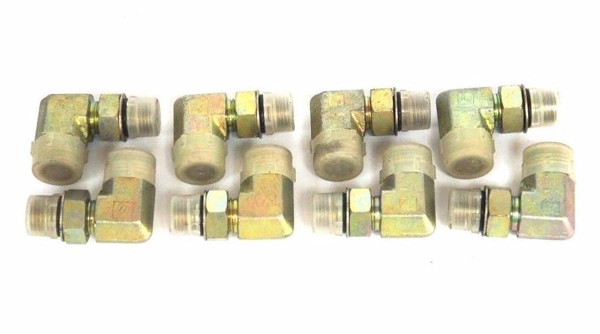 LOT OF 8 NEW DIXON MALE SAE O-RING 90 DEG ELBOWS 11/16"-16 x 9/16"-18