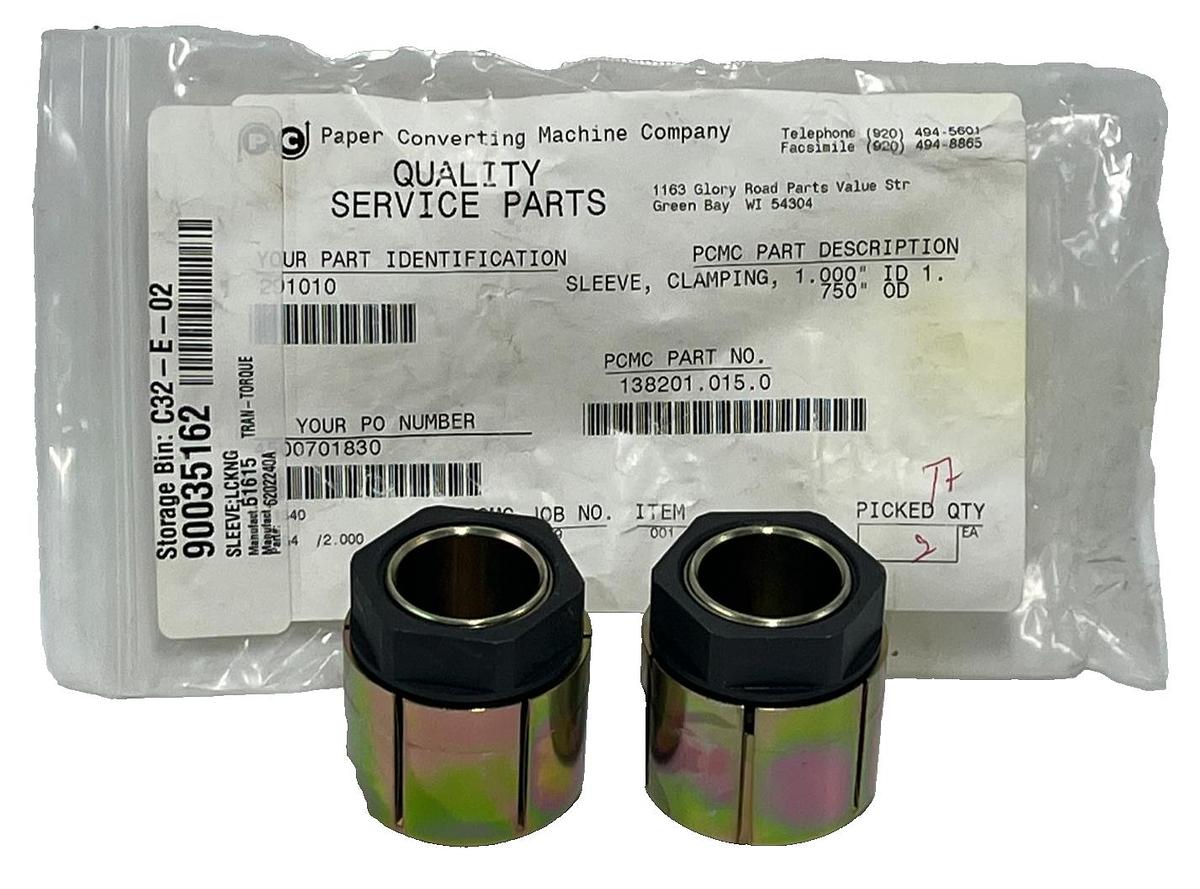 Used 2 FENNER DRIVES 6202240A Trantorque Keyless Bushing 1.000" ID x 2.000" OD Torque