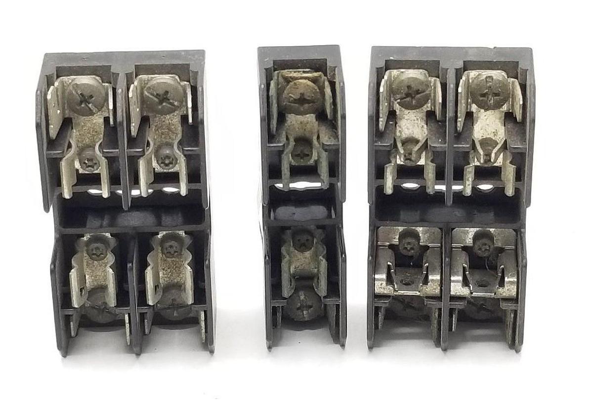 Used LOT OF 3 ASSORTED BUSS FUSEHOLDERS BM6032SQ, BM6031PQ, BC6032SQ