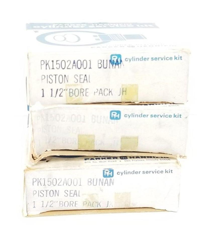 LOT OF 3 NIB PARKER HANNIFIN PK1502A001 BUNAN PISTON SEALS 1-1/2'' (INCOMPLETE)