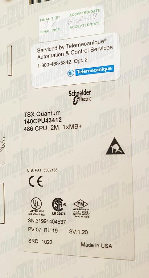 Refurbished SCHNEIDER MODICON 140CPU43412 TSX QUANTUM 486 CPU, 140-CPU-434-12 REPAIRED