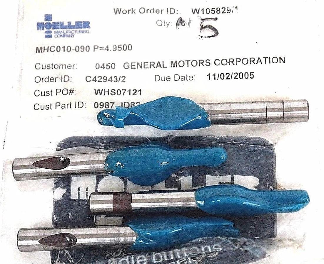 Used NIB MOELLER MHC010-090 P=4.9500 PUNCH 0987-JD82 - LOT OF 4