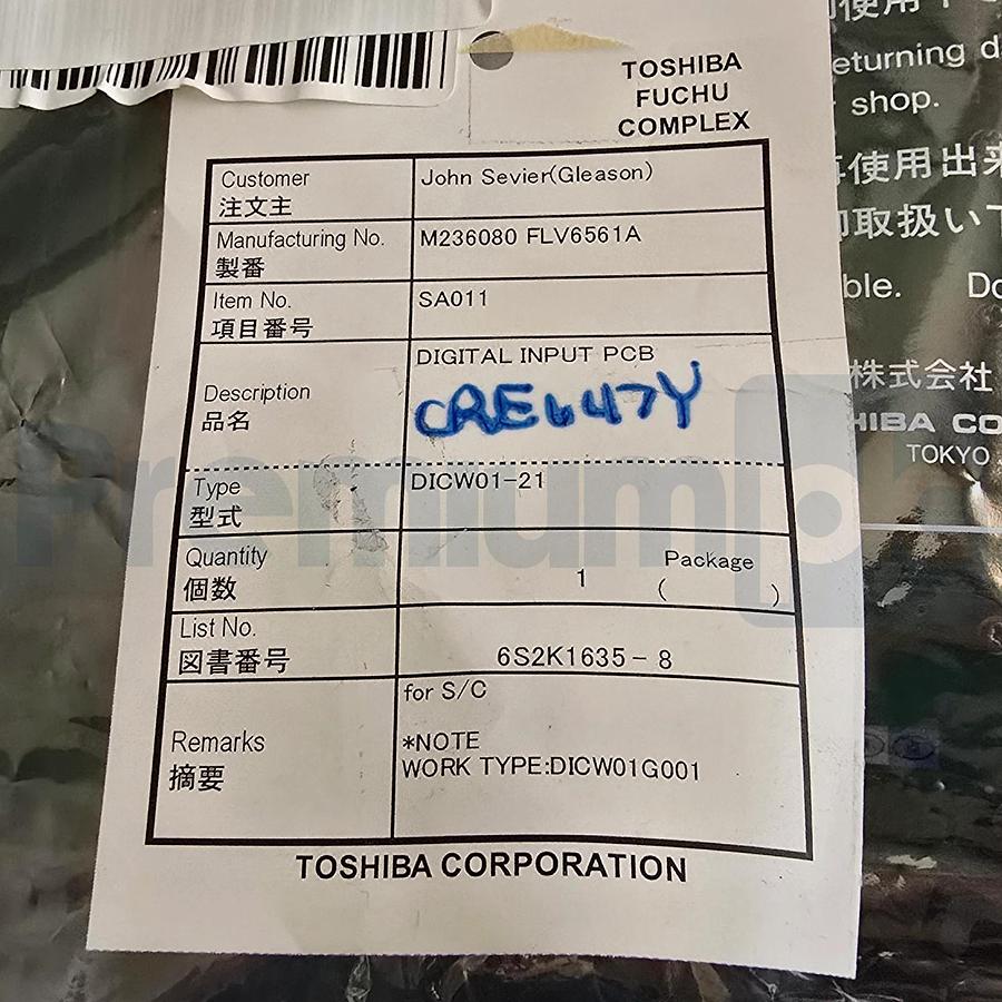 Toshiba DICW01-21 TOSMAP Turbine Generator Digital Input DICW01G021 | 13113 NSNP