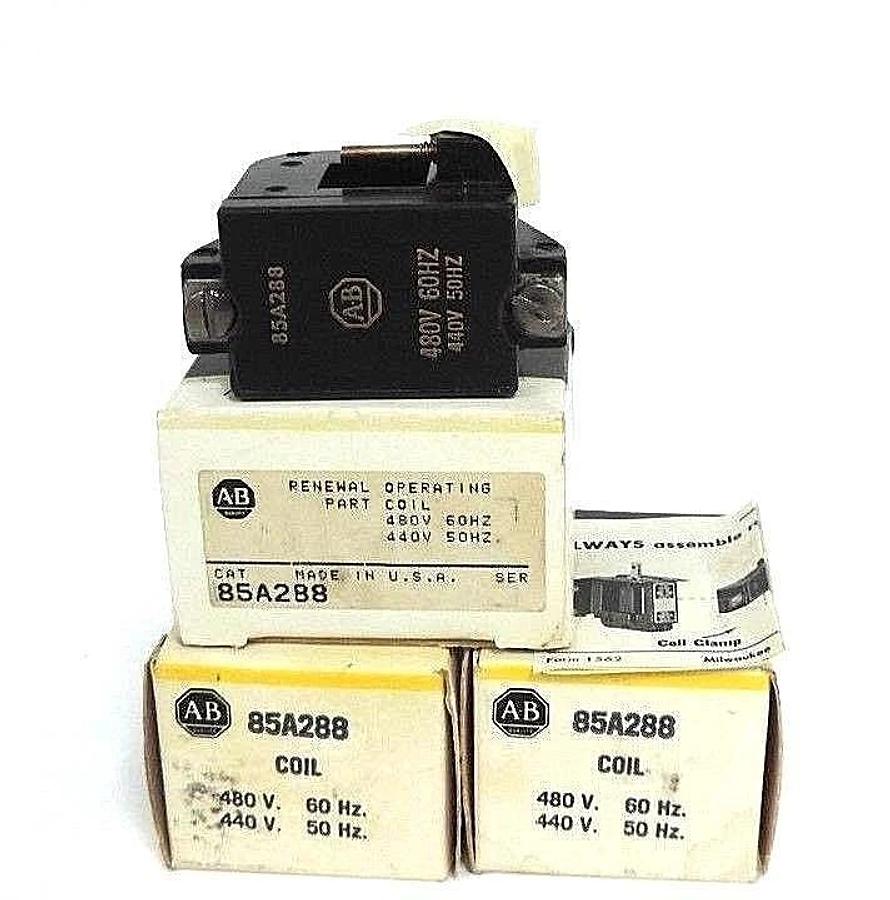 Used LOT OF 3 NIB ALLEN BRADLEY 85A288 OPERATING COILS 480V 60HZ, 440V 50HZ