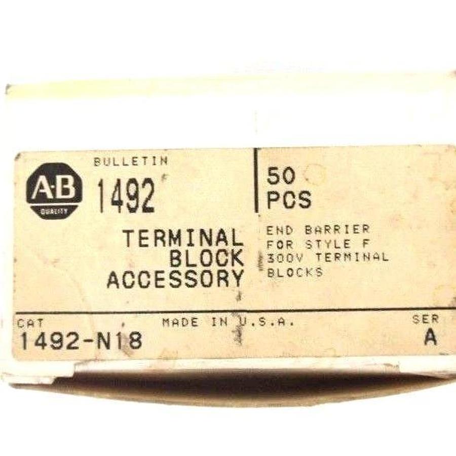 Used NIB ALLEN BRADLEY 1492-N18 SER. A END BARRIER FOR STYLE F 300V - (58 PCS)