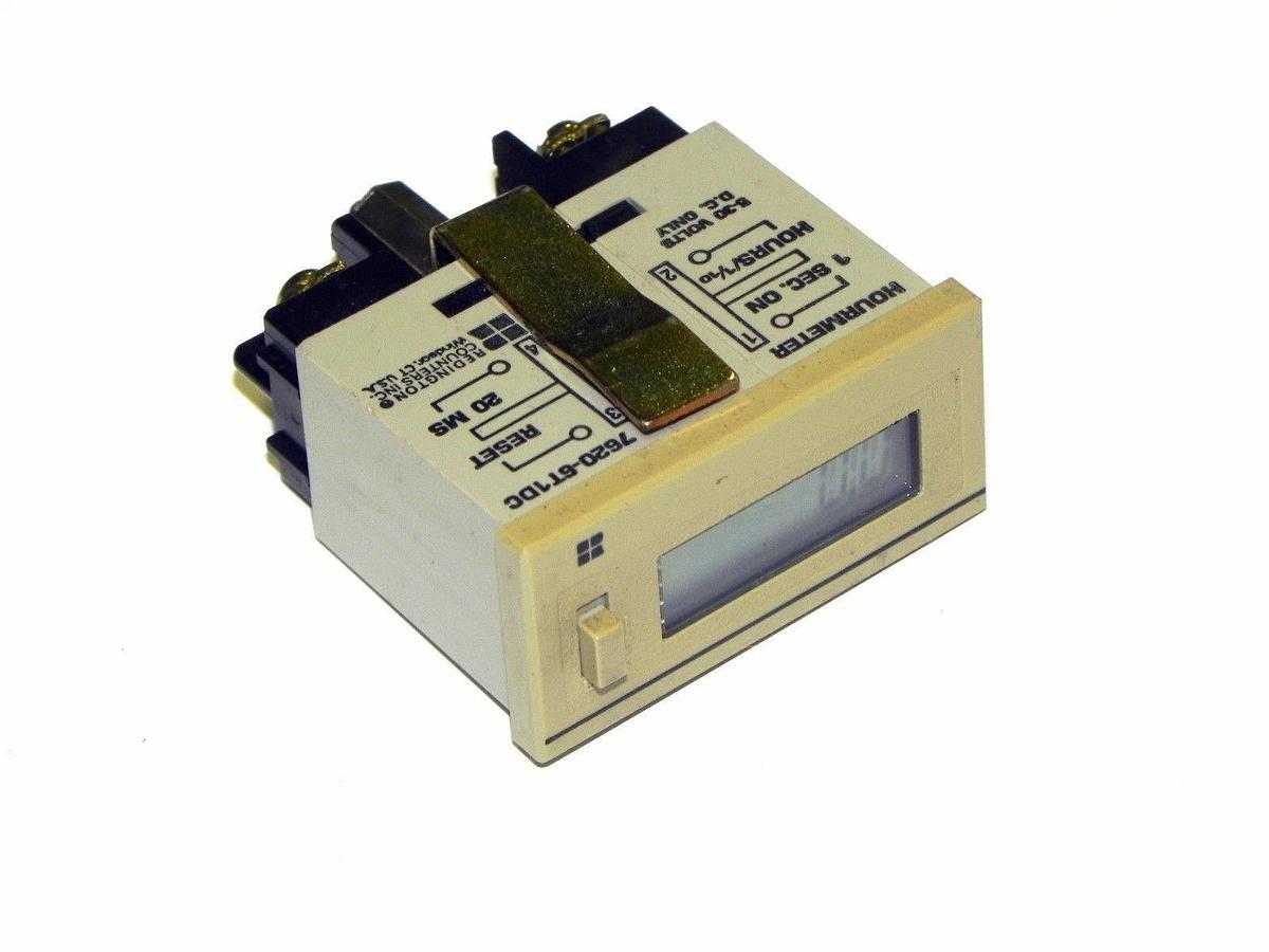 Used REDINGTON 7620-6T1DC HOUR METER DC 7DIGIT LCD 5-30 VOLTS 76206T1DC