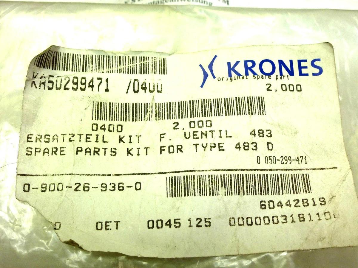 KRONES 0-900-26-936-0 SPARE PARTS KIT FOR TYPE 483 D KA50299471 / 0400 60442819