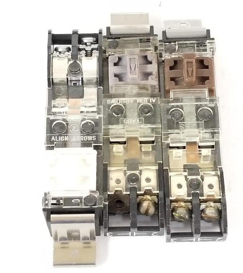 Used LOT OF 3 ALLEN BRADLEY 595-A AUXILIARY CONTACTS SIZE 0-5, 595A