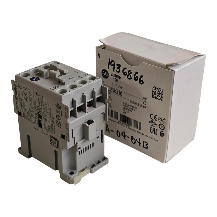 Allen-Bradley 100-C23KJ10 /C 100-C IEC Contactor 3-P 23A, 1 N.O. Coil 24VAC NSMP