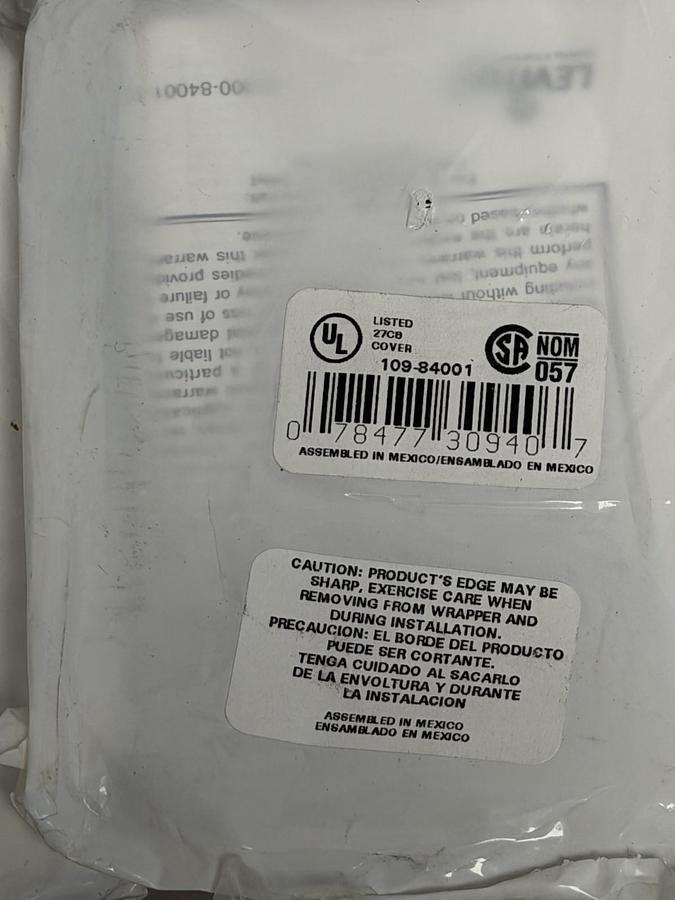 Used Lot of 5 New Leviton 84001-LOK 1-Gang Lockout Toggle Wallplates Stainless Steel