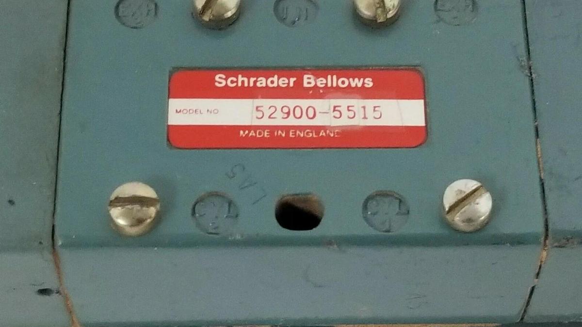 Used SCHRADER BELLOWS 52900-5515 VALVE 529005515, 520008515, 120V 60HZ, 4W