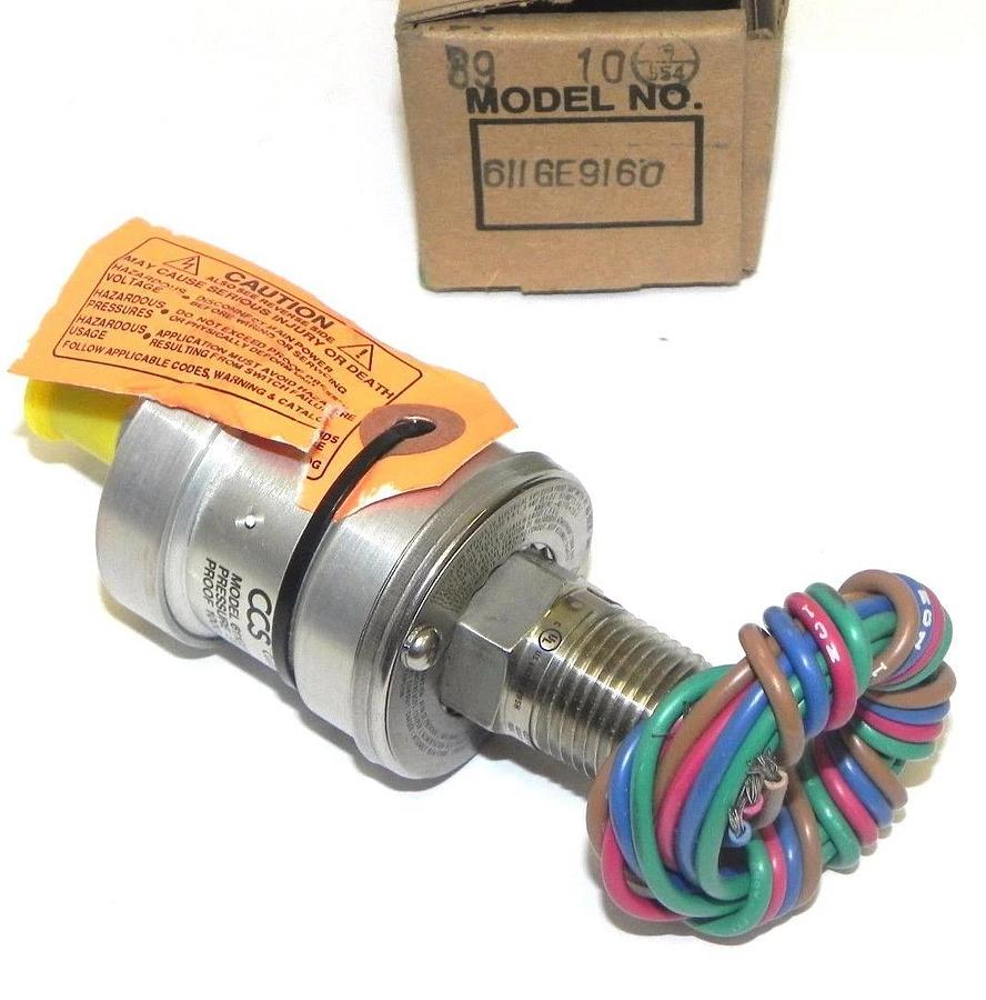 Used NIB CUSTOM CONTROLS SENSORS 611GE9160 DUAL-SNAP PRESSURE/TEMPERATURE - SWITCH
