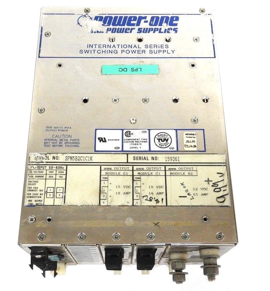 Used POWER ONE SPM5B2C1C1K INTERNATIONAL SERIES SWITCHING POWER SUPPLY