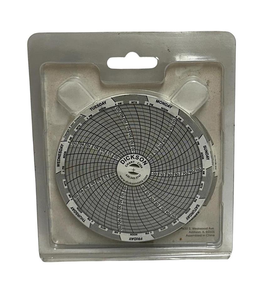 60 DICKSON C206 / 3ELV4 CIRCULAR RECORDING CHARTS 7-DAY 4'' OEM NSMP