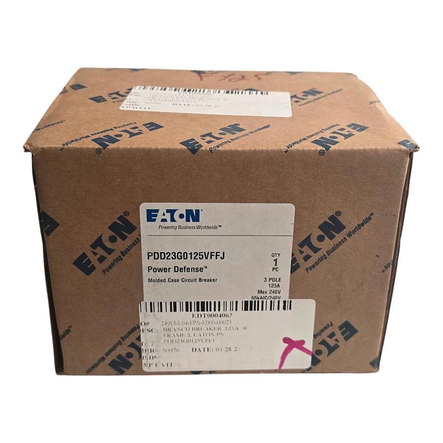 Eaton C-H PDD23G0125VFFJ Power Defense 125A 3P 240V 65kAIC Breaker NSMP